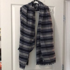 Aerie blue/gray striped oversized blanket scarf